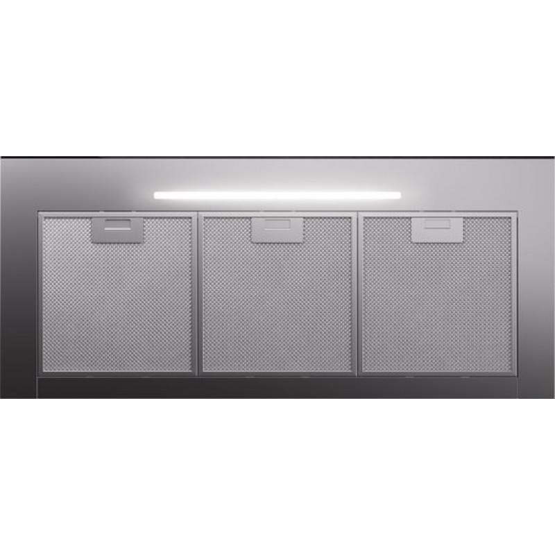 ETNA AB791RVS - RVS schouwkap met glasdesign front - 90 cm - A++