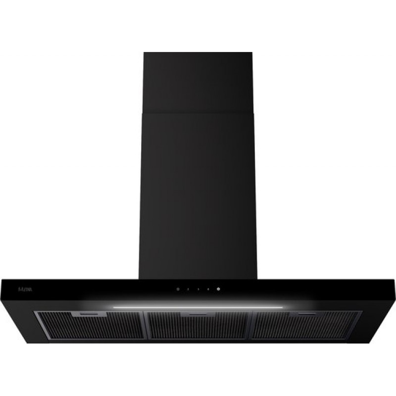 ETNA AB791ZT - Matzwarte schouwkap met glasdesign front - 90 cm - A++