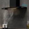 ETNA AB791ZT - Matzwarte schouwkap met glasdesign front - 90 cm - A++