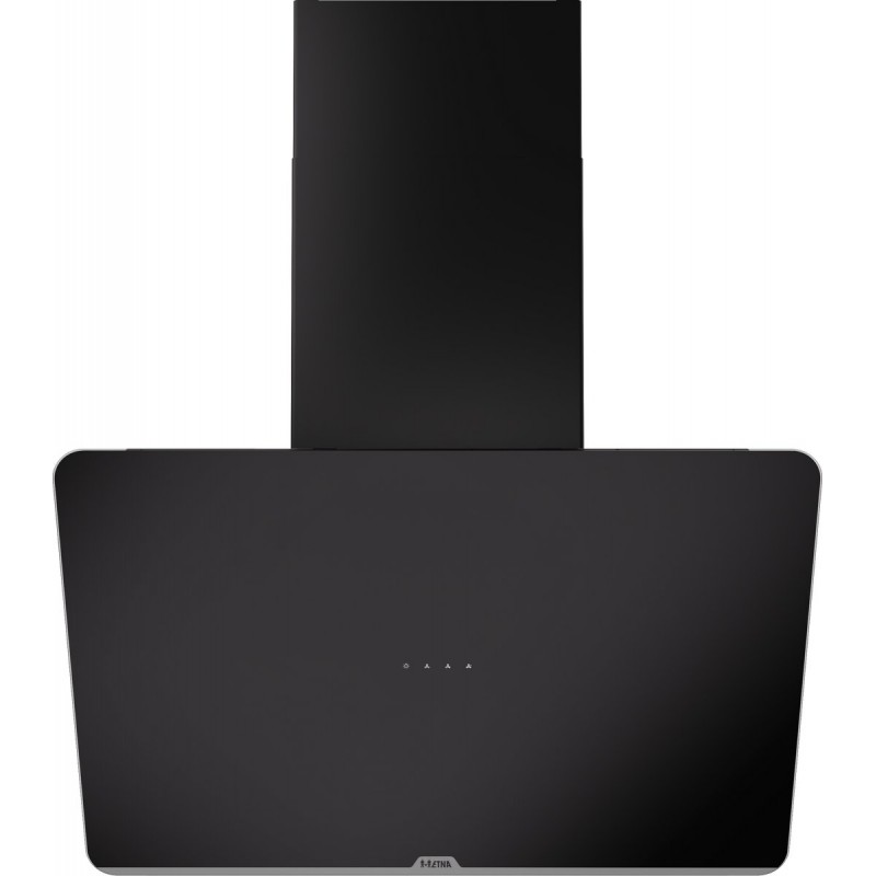 ETNA AD571ZT - Diagonale schouwkap - 70 cm - Matzwart glazen front - Energielabel A - Bediening d.m.v. full touch control - Afvoer naar buiten en recirculatie