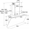 ETNA AD571ZT - Diagonale schouwkap - 70 cm - Matzwart glazen front - Energielabel A - Bediening d.m.v. full touch control - Afvoer naar buiten en recirculatie