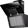 ETNA AD571ZT - Diagonale schouwkap - 70 cm - Matzwart glazen front - Energielabel A - Bediening d.m.v. full touch control - Afvoer naar buiten en recirculatie