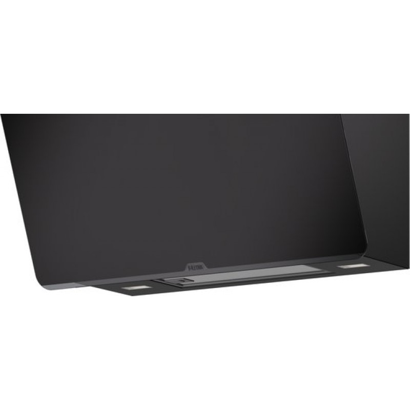 ETNA AD571ZT - Diagonale schouwkap - 70 cm - Matzwart glazen front - Energielabel A - Bediening d.m.v. full touch control - Afvoer naar buiten en recirculatie