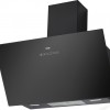 ETNA AD781ZT - Diagonale schouwkap, Mat zwart, 80cm, Energielabel A+, LED spots, Glazen front, 4 standen incl. boost