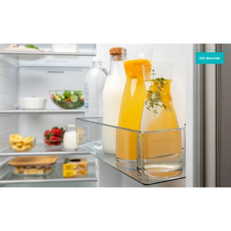 ETNA AKV6178IRVS - Amerikaanse koelkast - No-Frost - 178 cm hoog - 528 liter - Energielabel C - Invriesvermogen 10 kg/24u - Geluidsniveau 37 dB - LED Display - IJs- en waterdispenser - SuperCool - FastFreeze - Deuralarm - Multi Airflow - EnergySaving
