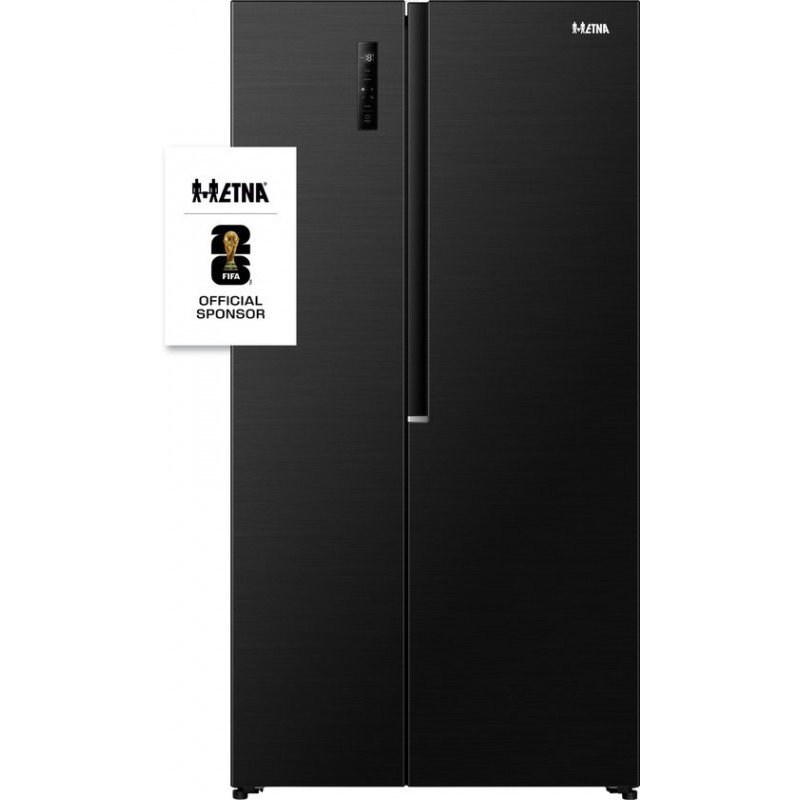 ETNA AKV6178ZWA - Amerikaanse koelkast - No-Frost - 178 cm hoog - 544 liter - Energielabel C - Invriesvermogen 12 kg/24u - Geluidsniveau 37 dB - LED Display - SuperCool - FastFreeze - Deuralarm - Interter Compressor - Multi Airflow - Energy Saving