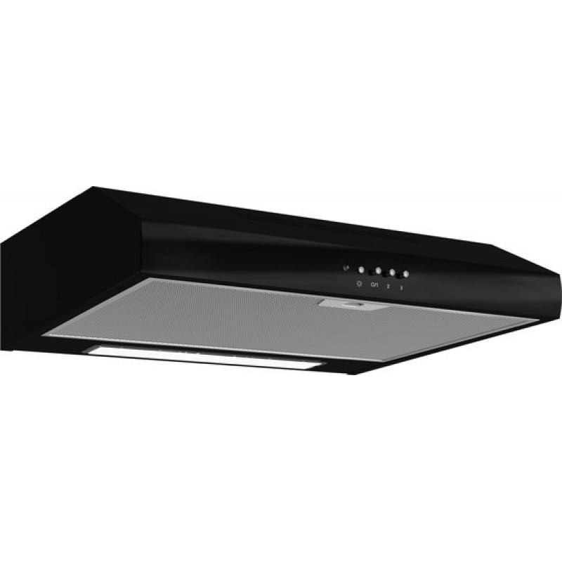 ETNA AO461ZT - Onderbouw Afzuigkap - Zwart - 60 cm - 3 standen - Mechanische druktoetsen - LED verlichting - Geschikt voor afvoer naar buiten en recirculatie - 1 motor