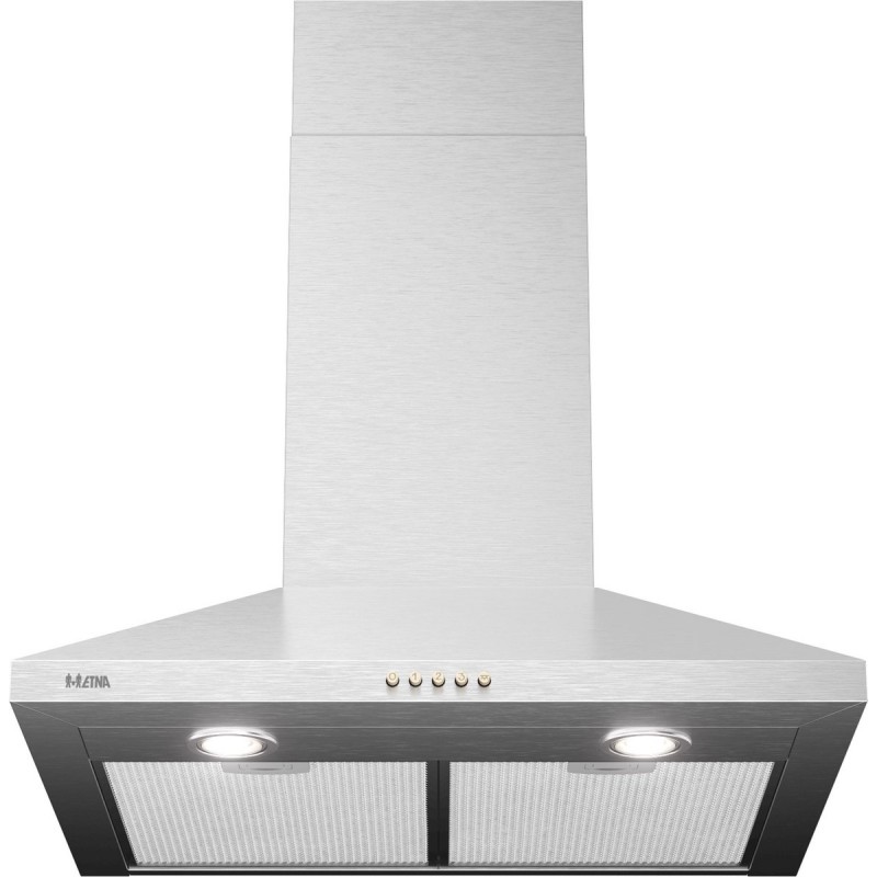 ETNA AP460RVS - Schouwkap RVS - 60cm - Energielabel C - 3 snelheden - geschikt voor afvoer naar buiten en recirculatie - afvoer aan bovenzijde