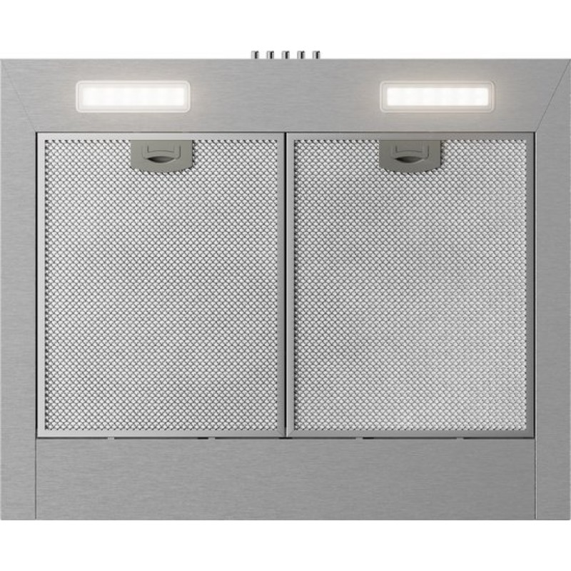 AP461RVS ETNA - Schouwkap - RVS - 60 cm - 3 Snelheden - Druktoetsen - LED spots - Energielabel A+ - Afvoer naar buiten of recirculatie