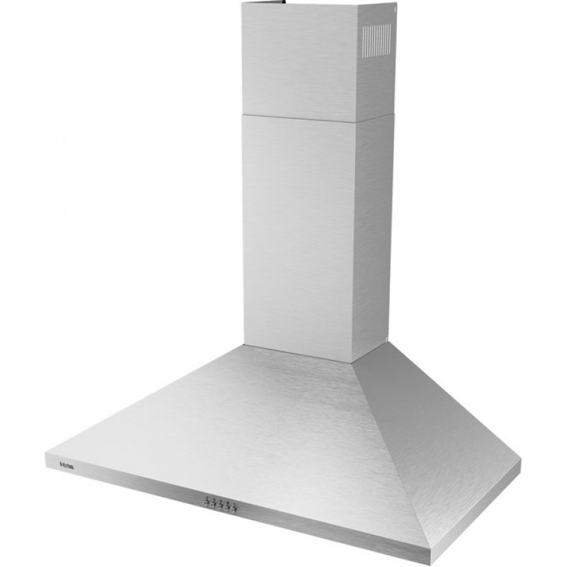 ETNA AP491RVS - Schouwkap - 90 cm - RVS - Energielabel A+ - Druktoetsen - 2 LED spots - Geschikt voor recirculatie of afvoer naar buiten