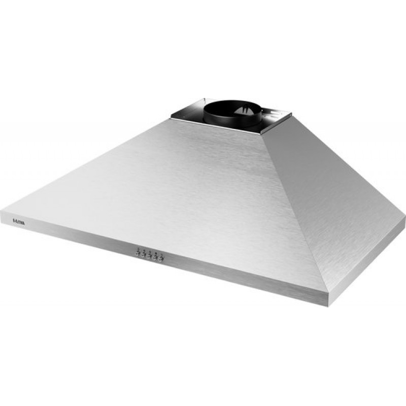 ETNA AP491RVS - Schouwkap - 90 cm - RVS - Energielabel A+ - Druktoetsen - 2 LED spots - Geschikt voor recirculatie of afvoer naar buiten