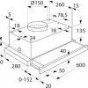 AV361RVS VLAKSCHERM AFZUIGKAP (60 CM)