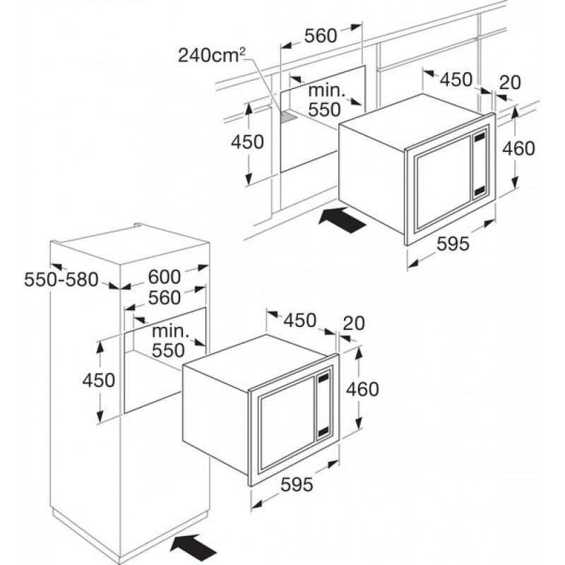 ETNA CM232ZT - Combimagnetron - 45cm - Matzwart - Draaideur magnetron - Inhoud 32 liter - Turbo-hetelucht - Digitale timer - Draaiplateau