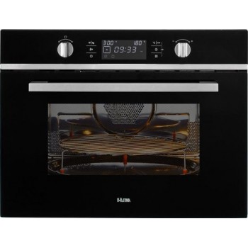 ETNA Zwart- Inbouw Combi-Magnetron - 44L - Magnetron, Oven en Grill - 20 Automatische Programma's - RVS - Kinderslot - 36 cm Draaiplateau