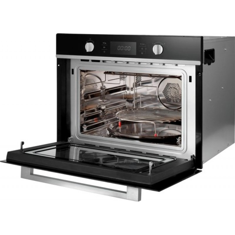 ETNA Zwart- Inbouw Combi-Magnetron - 44L - Magnetron, Oven en Grill - 20 Automatische Programma's - RVS - Kinderslot - 36 cm Draaiplateau