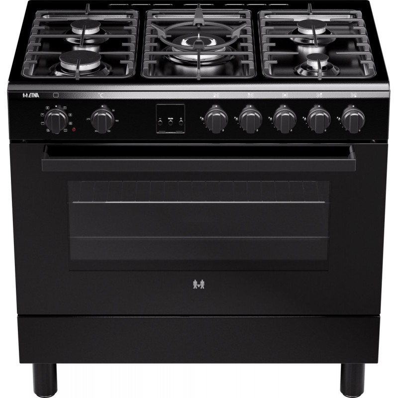 ETNA FG190ZWA - Gas/elektro fornuis - 90 cm - Zwart