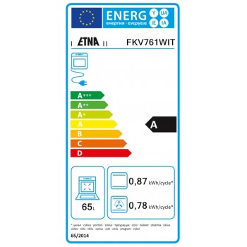 ETNA FKV761WIT - Fornuis - Keramisch - 3-fasen (Perilex) - breedte 60 cm