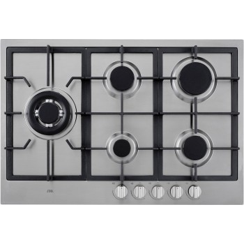ETNA KG875RVSA - Gaskookplaat - 5 pits met wokbrander - 75 cm - RVS