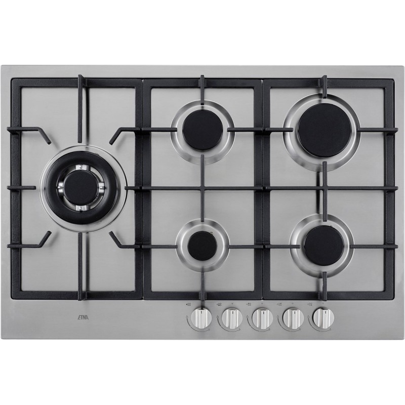 ETNA KG875RVSA - Gaskookplaat - 5 pits met wokbrander - 75 cm - RVS