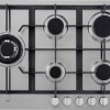 ETNA KG875RVSA - Gaskookplaat - 5 pits met wokbrander - 75 cm - RVS