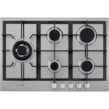 ETNA KG875RVSA - Gaskookplaat - 5 pits met wokbrander - 75 cm - RVS