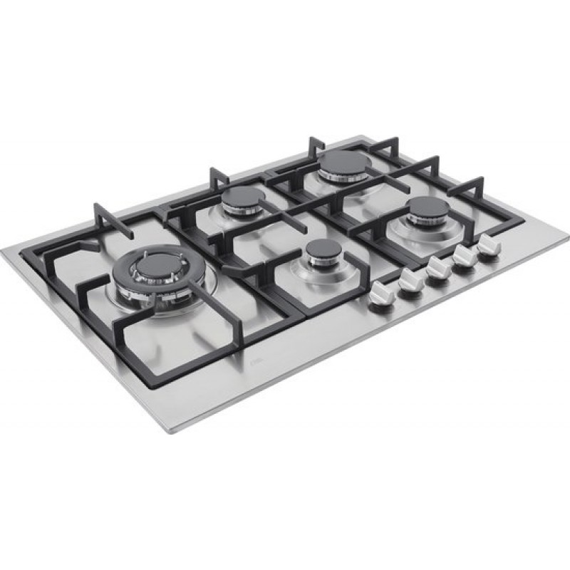 ETNA KG875RVSA - Gaskookplaat - 5 pits met wokbrander - 75 cm - RVS