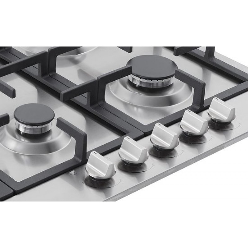 ETNA KG875RVSA - Gaskookplaat - 5 pits met wokbrander - 75 cm - RVS