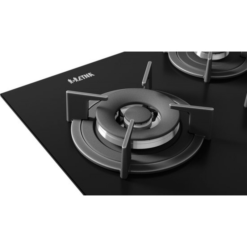 ETNA KGG870ZTA - Gaskookplaat - Gas-op-glas - 75 cm - Zwart
