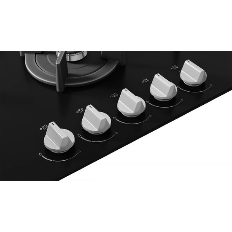 ETNA KGG870ZTA - Gaskookplaat - Gas-op-glas - 75 cm - Zwart