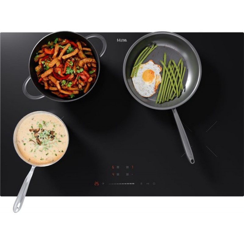 ETNA KI377ZT - Inductiekookplaat (77 cm) - 4 kookzones - Sliderbediening - Keramisch glas - Kinderslot - Panherkenning - 4 Timers