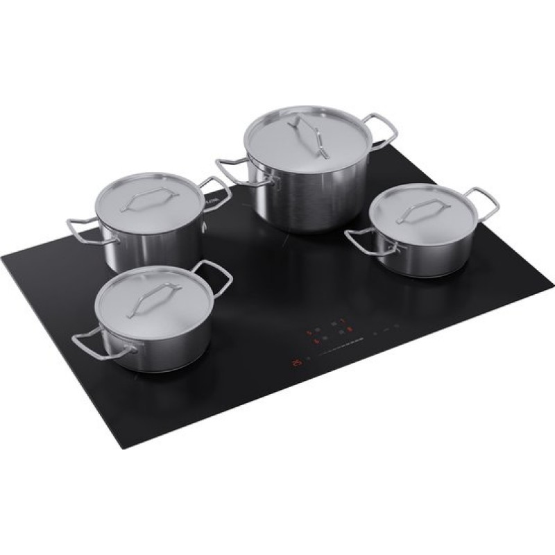 ETNA KI377ZT - Inductiekookplaat (77 cm) - 4 kookzones - Sliderbediening - Keramisch glas - Kinderslot - Panherkenning - 4 Timers