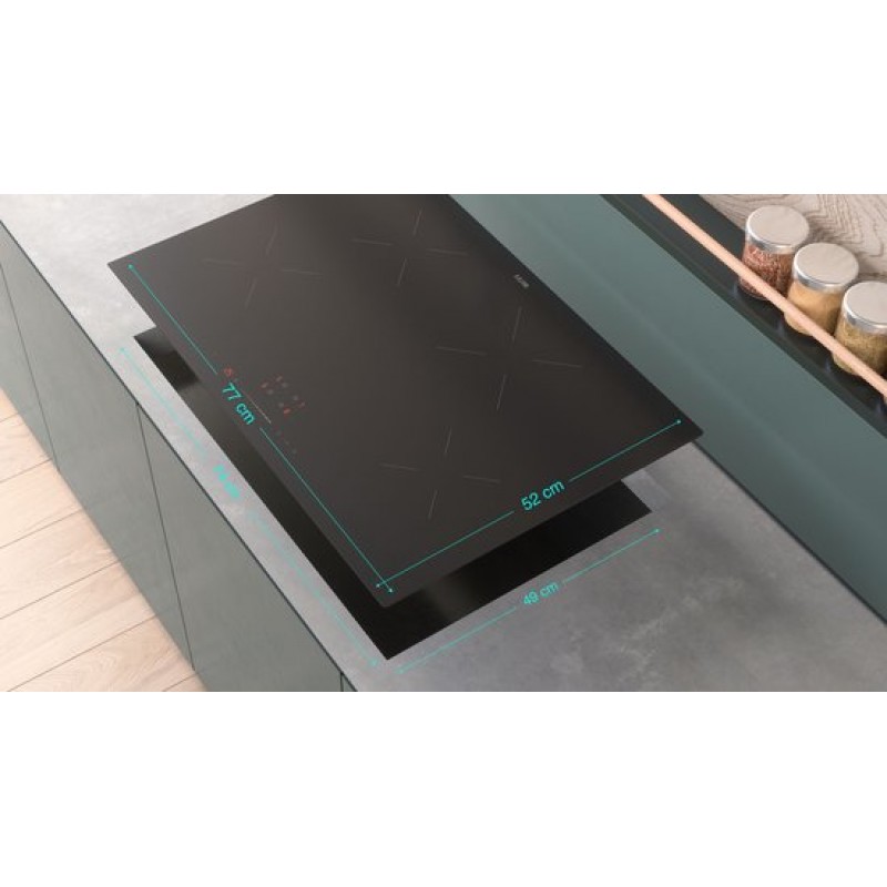 ETNA KI377ZT - Inductiekookplaat (77 cm) - 4 kookzones - Sliderbediening - Keramisch glas - Kinderslot - Panherkenning - 4 Timers