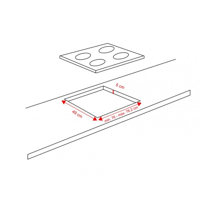 ETNA KIF6480ZT - Kookplaat - Inbouw - Inductie - 2-fasen (Perilex) - breedte 80 cm Kookplaat