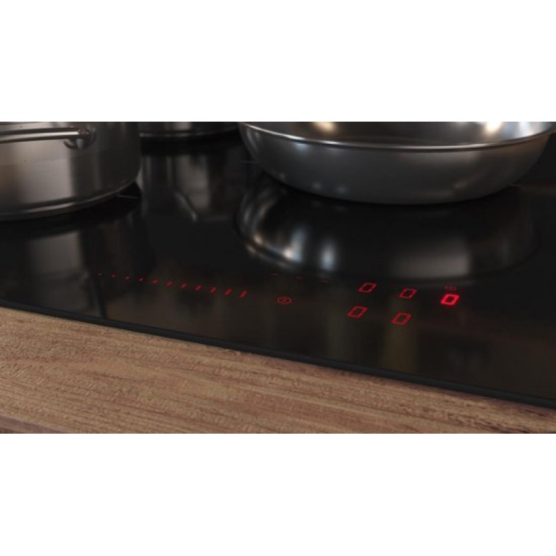 ETNA KIF880ZT - Inbouw inductiekookplaat - Zwart - 80 cm - 1/2/3 fase - 5 zones - 2 octavormige kookzones voor extra groot kookoppervlak - 5 timers
