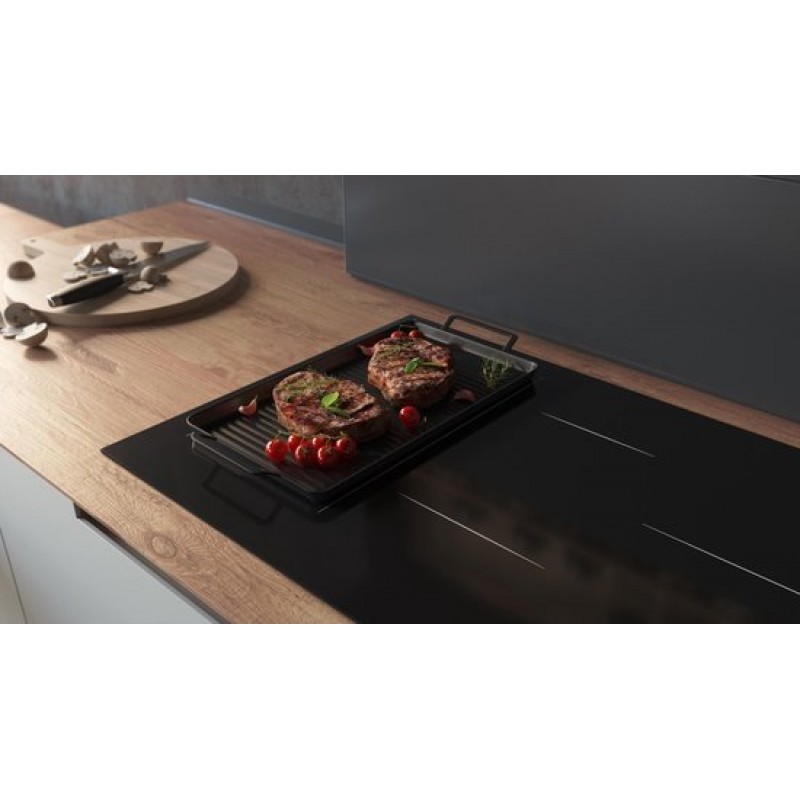ETNA KIF880ZT - Inbouw inductiekookplaat - Zwart - 80 cm - 1/2/3 fase - 5 zones - 2 octavormige kookzones voor extra groot kookoppervlak - 5 timers