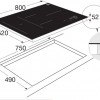 ETNA KIF880ZT - Inbouw inductiekookplaat - Zwart - 80 cm - 1/2/3 fase - 5 zones - 2 octavormige kookzones voor extra groot kookoppervlak - 5 timers