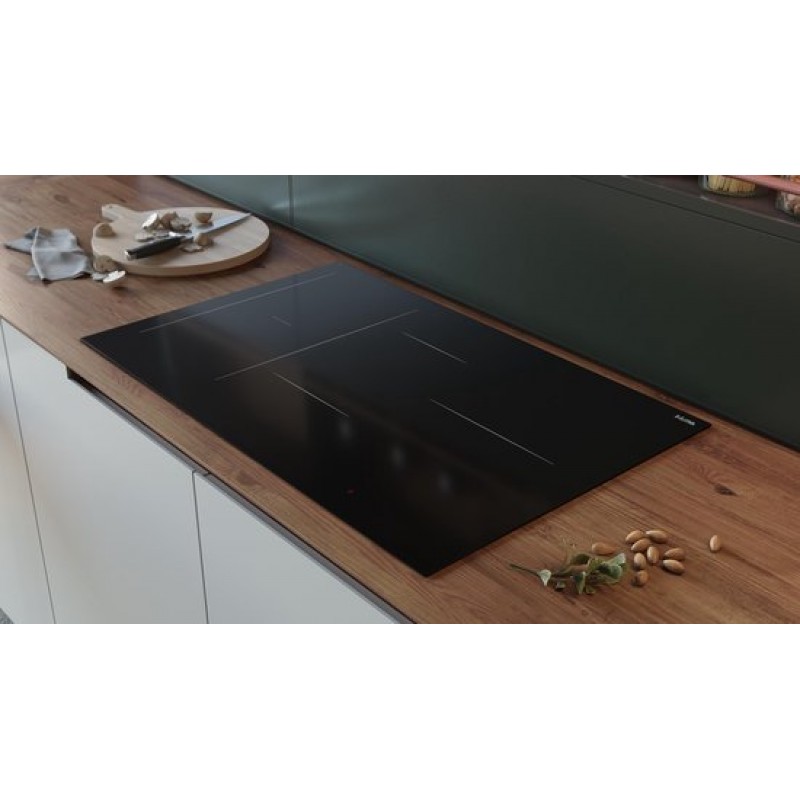 ETNA KIF880ZT - Inbouw inductiekookplaat - Zwart - 80 cm - 1/2/3 fase - 5 zones - 2 octavormige kookzones voor extra groot kookoppervlak - 5 timers