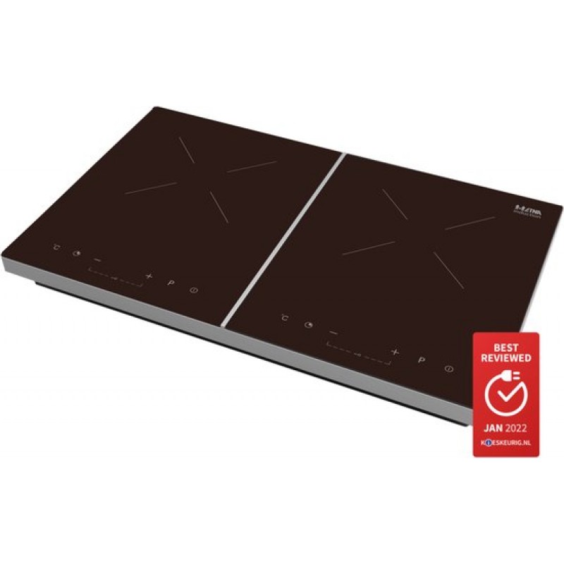 ETNA KIV12ZIL - vrijstaande inductie kookplaat - Zwart/Zilver