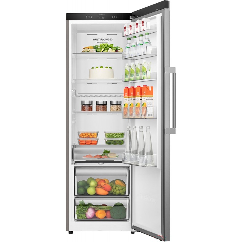 ETNA KKV185RVS - Vrijstaande Koelkast - RVS/RVS look - 372 Liter - Energielabel C - 35 dB(A) - MultiFlow 360° - SuperCool - AdaptCool - ZeroZone lade - CrispZone