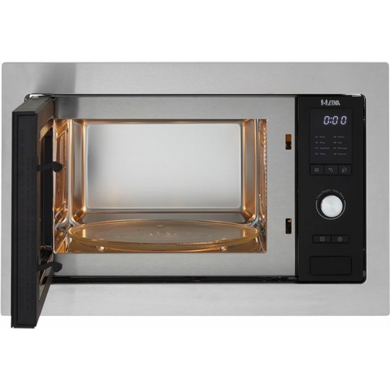 ETNA SM225RVS - Solo inbouw magnetron - nis 45 cm - Inhoud 25 liter - Digitale timer - RVS - Kinderslot - Draaideur links