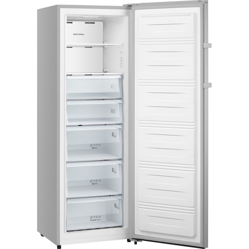 ETNA VV172NRVS - Vrijstaande vriezer - Geschikt voor schuur tot -15°C - No-Frost - 172 cm hoog - RVS/RVS look - Energielabel C - Multi Flow 360-technologie - FastFreeze - 5 lades + 2 schappen