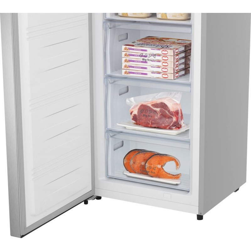 ETNA VV172NRVS - Vrijstaande vriezer - Geschikt voor schuur tot -15°C - No-Frost - 172 cm hoog - RVS/RVS look - Energielabel C - Multi Flow 360-technologie - FastFreeze - 5 lades + 2 schappen