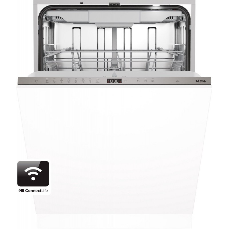 ETNA VW342HCP - Inbouw vaatwasser 60 cm - Zilvergrijs - ConnectLife - 16 couverts - Flexibele besteklade - 7 programma’s - Nachtprogramma