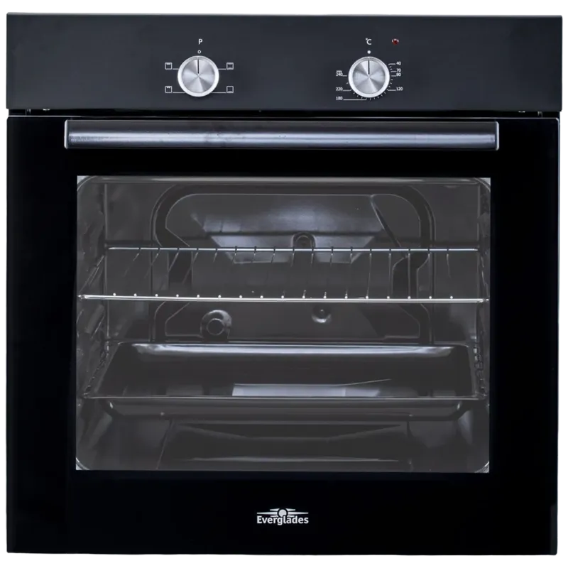 Everglades EVBI4600 - Inbouwoven Zwart - Zwart Glas - 62 Liter - 4 Oven Standen - A Klasse