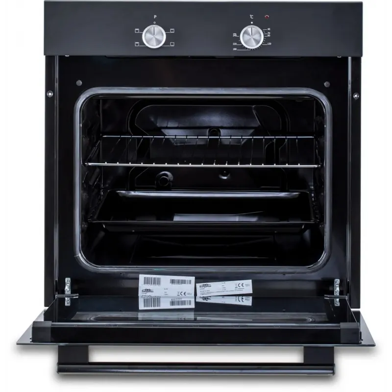 Everglades EVBI4600 - Inbouwoven Zwart - Zwart Glas - 62 Liter - 4 Oven Standen - A Klasse