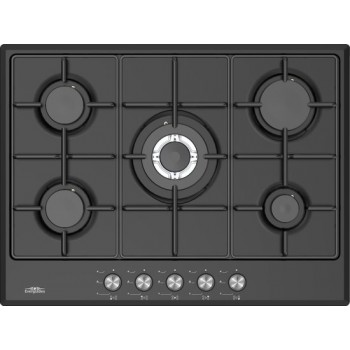 Everglades EVBI8512 Inbouw Gaskookplaat - 5 Pits - Mat Zwart - 60cm Nis - Wokbrander