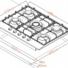 Everglades EVBI8512 Inbouw Gaskookplaat - 5 Pits - Mat Zwart - 60cm Nis - Wokbrander