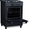Everglades EVCK6050 Pro - Gasfornuis - 60CM - Pro Line - Digitale Timer - Gietijzeren Pannendragers - Hete Lucht Oven
