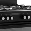 Everglades EVCK9010 - Gasfornuis - Mat Zwart - 90CM - 96 Liter - 8 Ovenstanden - Turbo Hete Lucht Oven - Timer - Wokbrander