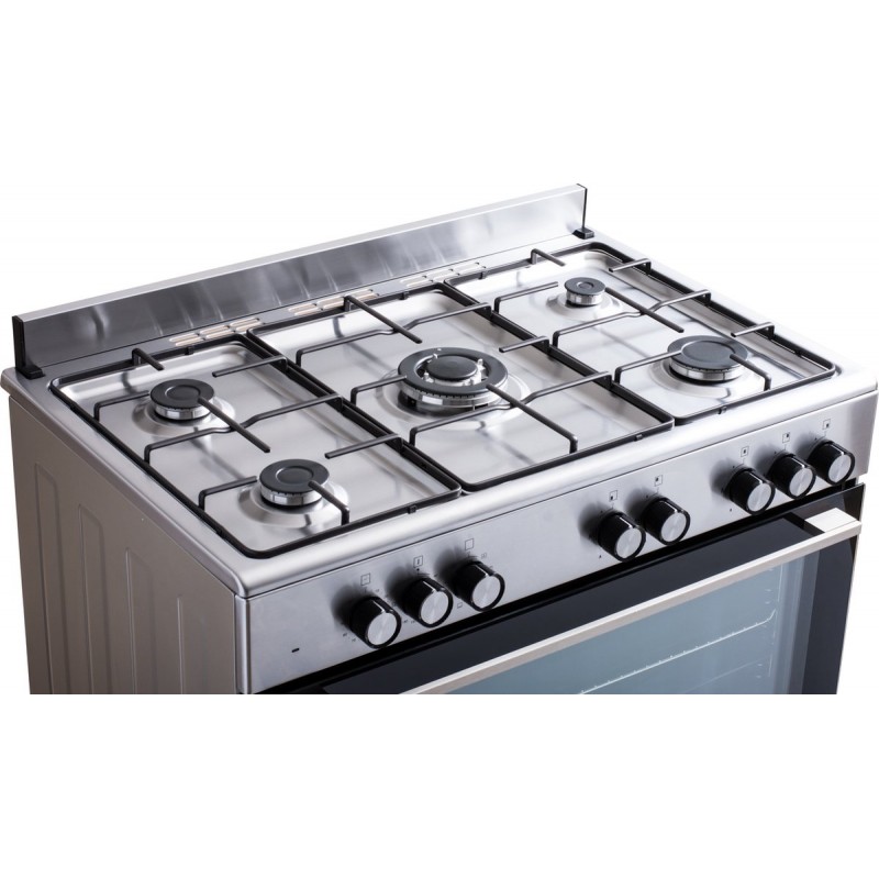 Everglades EVCK9011 - Gasfornuis - RVS - 90CM - 96 Liter - 6 Ovenstanden - Wokbrander - Timer
